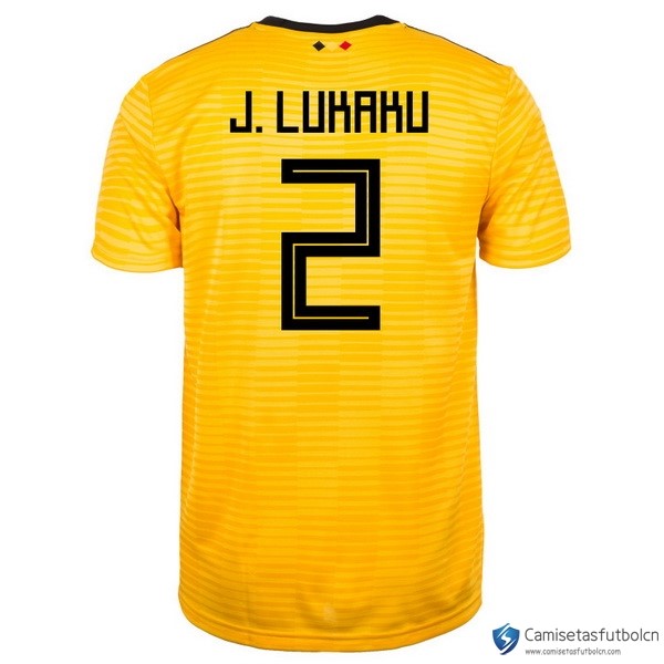 Camiseta Seleccion Belgica Segunda equipo J.lukaku 2018 Amarillo